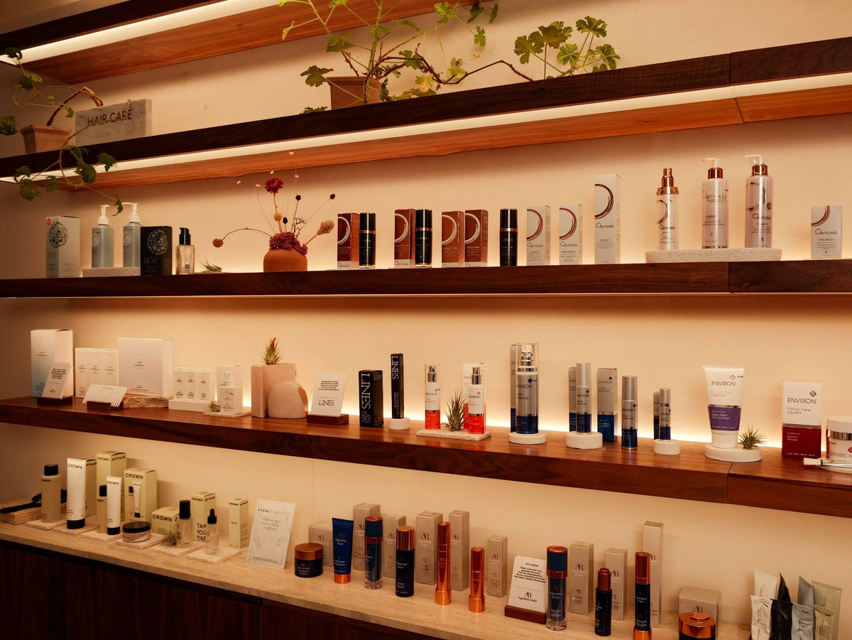 retail shelves of products at Sage+Sound