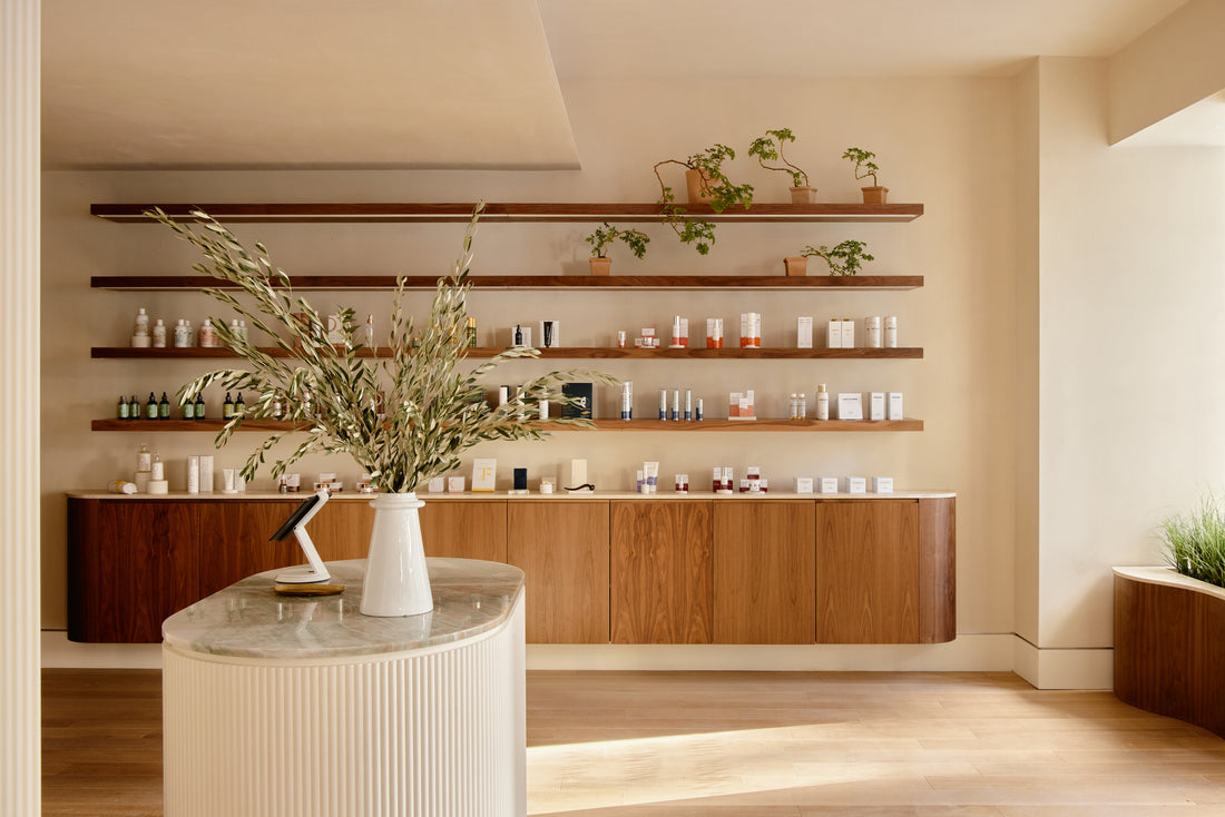 The retail shelves at Sage + Sound, Upper East Side